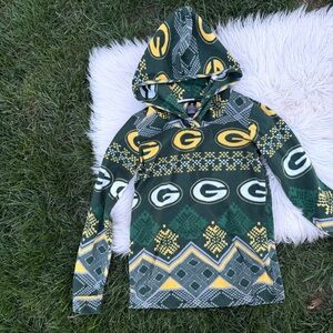Green Bay Packers Hooded Sleepwear Hoodie lightweight Holiday sweatshirt Small